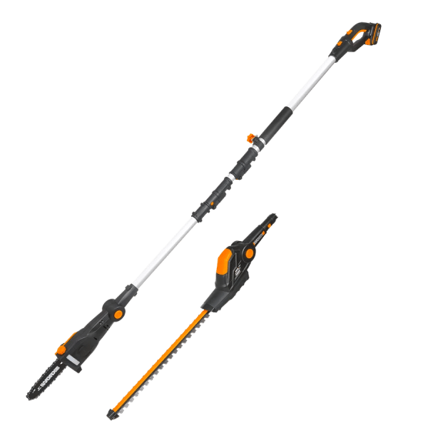 גוף מסור שרשרת+ גוזם ענפים+ מוט (גוף בלבד) WORX WG908E 20V