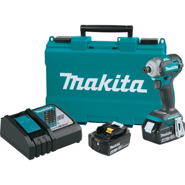 מברגת אימפקט נטענת 18V עם 2 סוללות 4.0Ah + מטען + מזוודת נשיאה Makita LXT 18V DTD153RTE