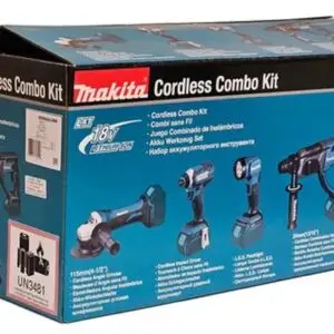 סט פטישון,משחזת,מברגה ופנס DLX4165TX1 18V עם 3 סוללות 5Ah+מטען