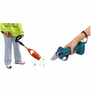 מפוח טורבו+מזמרה סט גינון שלם כולל סוללות ומטען