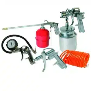 קיט לקומפרסור כולל צינור 5 מטר – כולל מרסס צבע, אקדח אויר, מרסס נפט ומנפח ונטיל