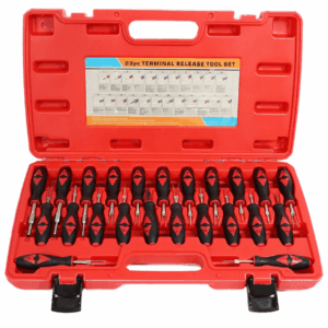 סט חולצי פינים (טרמינלים) מקצועי 23 חלקים מבית Scorpion – לשחרור קונקטורים ללא נזק