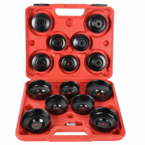 סט כוסות (בוקסות) פילטר שמן מקצועי 15 חלקים מבית Scorpion – פלדת פחמן מחוזקת, התאמה אוניברסלית